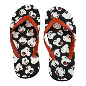 Disney Parks Mickey Mouse  Sandals flip flops Black Red Men's Size Large 8/9